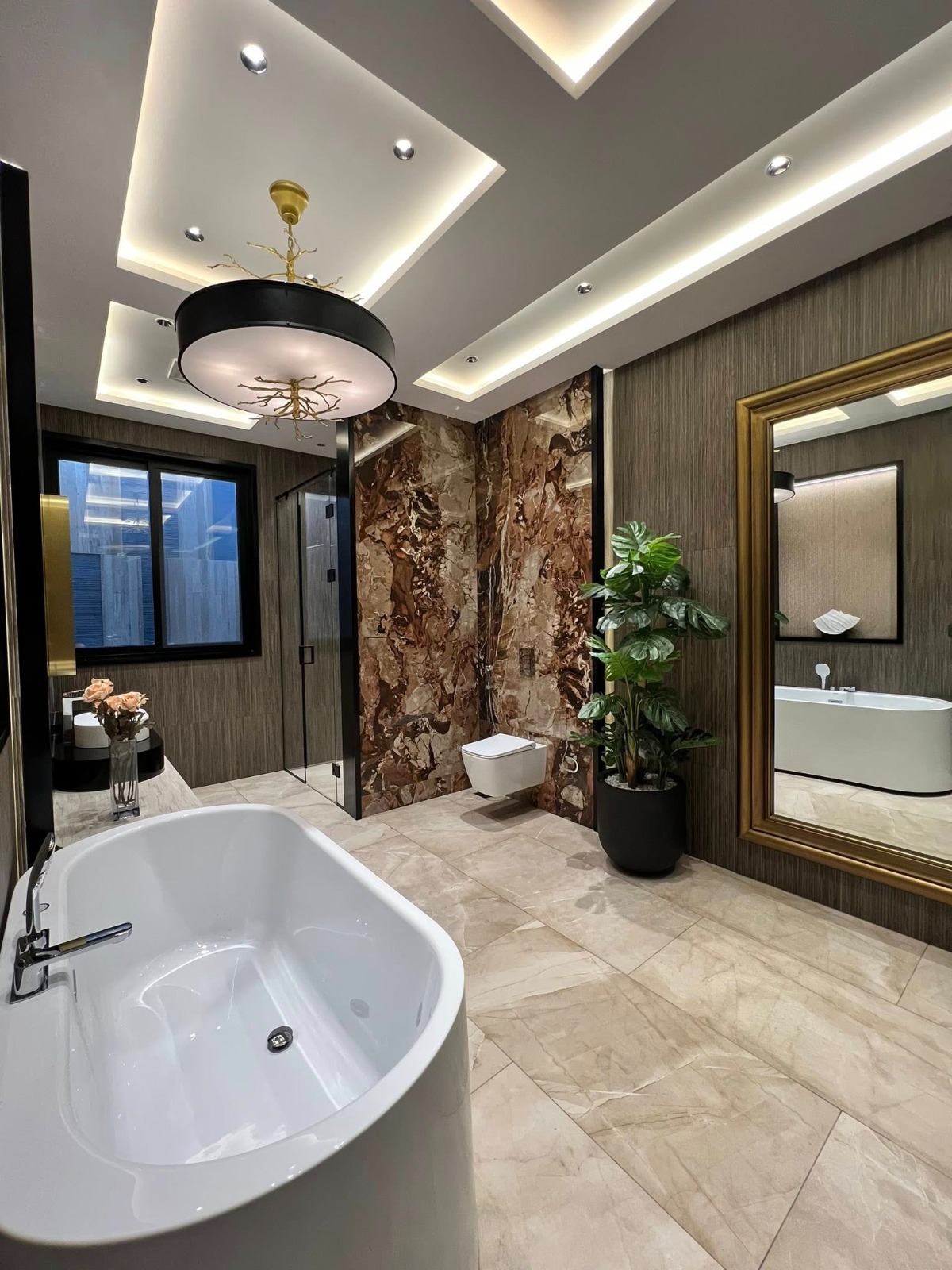 Vertical water supply lines routed to ceiling by Sabbaq Fannan Al Riyadh